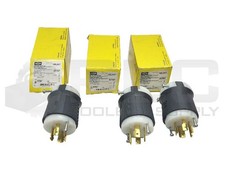 LOT OF 3 NEW HUBBELL HBL2421 TWIST LOCK PLUG 20A 3PH 250VAC 3P 4W READ 