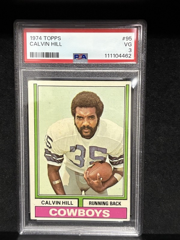 1974 Topps CALVIN HILL #95 Dallas Cowboys PSA 3 VG - Vintage Football Card