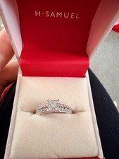 9ct White Gold 0.25ct Diamond Engagement Ring Size j1/2