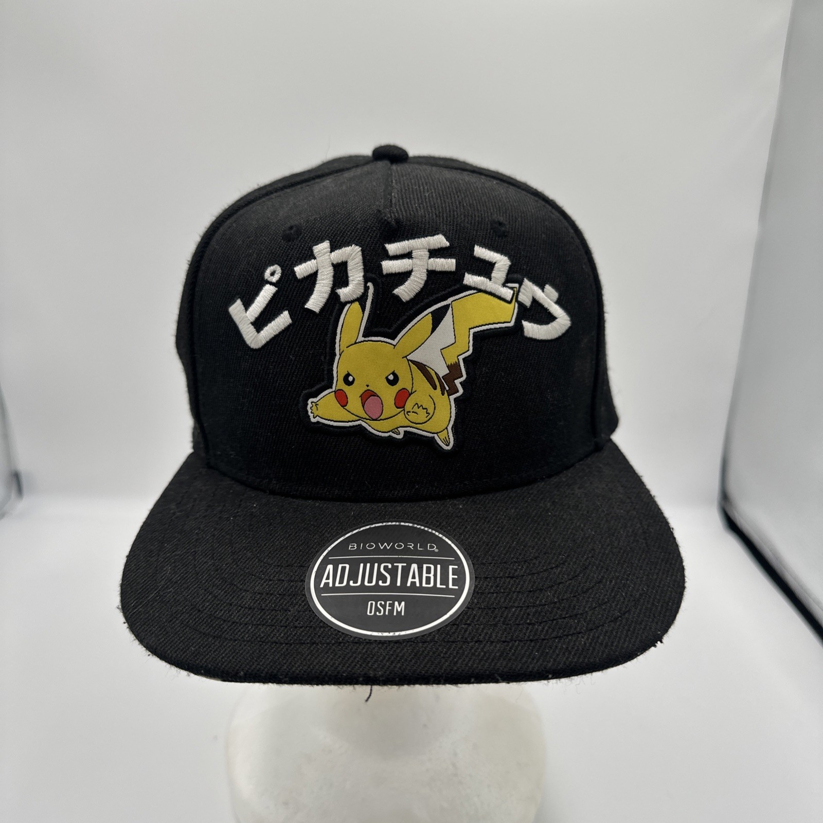 Pikachu Pokemon Japanese Kanji Snapback Hat Cap Anime Cartoon Men Women Black