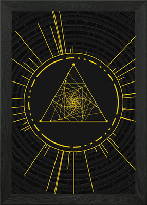 Gold Sacred Geometry Glyph Framed Wall Art Poster Canvas Print Picture