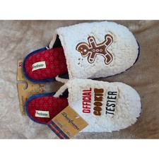 Dearfoams Official Cookie Tester Gingerbread Holiday Slippers XL 11-12 New