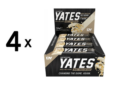 4 x Dorian Yates Nutrition YATES Whey Protein Bar (12x60g) White (45,14 EUR/kg)