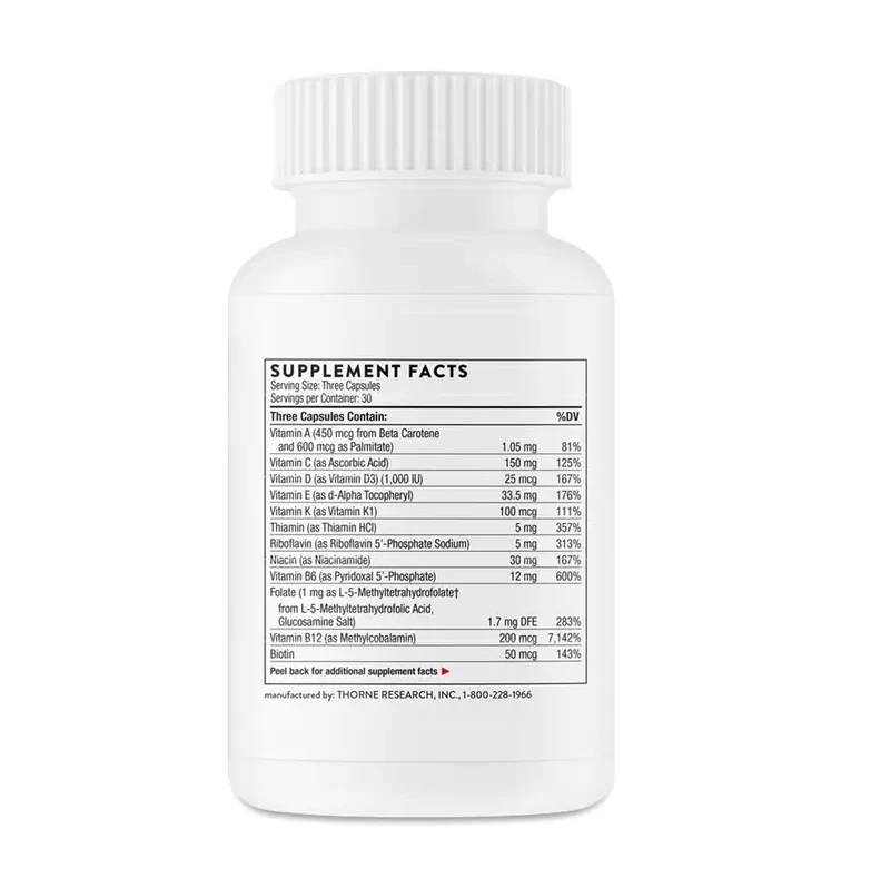 Thorne Research Basic Prenatal Supplement - 90 caps x 4-pack (Total 360 caps) - Image 2 of 4