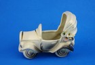 Vintage Capodimonte Italy Ceramic Car Planter With Applied Flowers Floral — photo 2