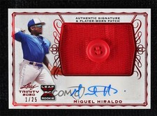 2020 Leaf Trinity Patch Red 1/25 Miguel Hiraldo #PA-MH1 Patch Auto 1ql