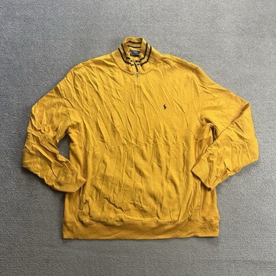 POLO RALPH LAUREN Sweatshirt Pullover XL Half Zip Sweatjacke Sweater 10306 Gelb