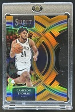 2023-24 Panini Select Cameron Thomas Orange Prizm Die Cut Premier Level #/65