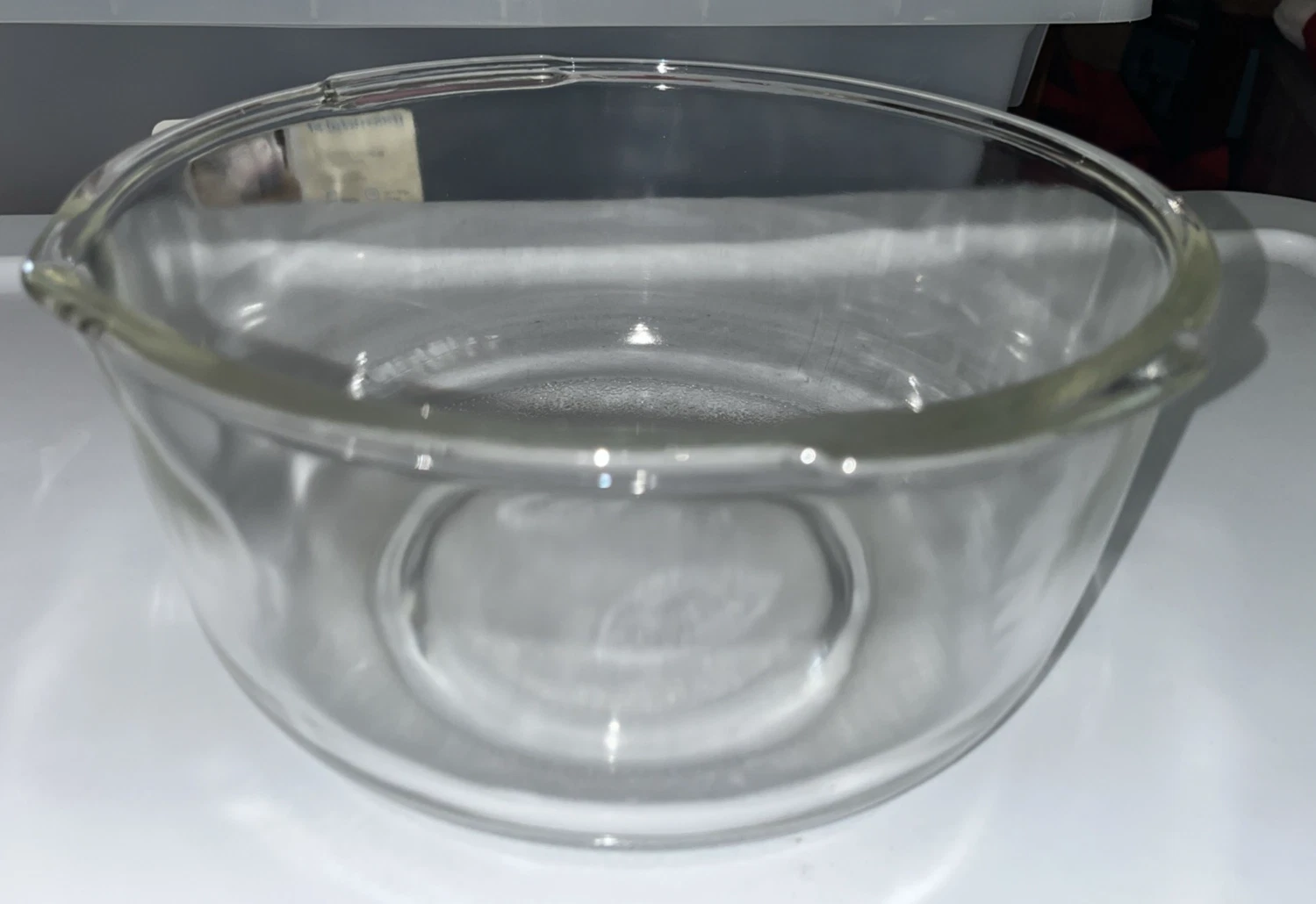 Vintage Fire-King Ware for Sunbeam = Mixing Bowl 9” Clear Glass