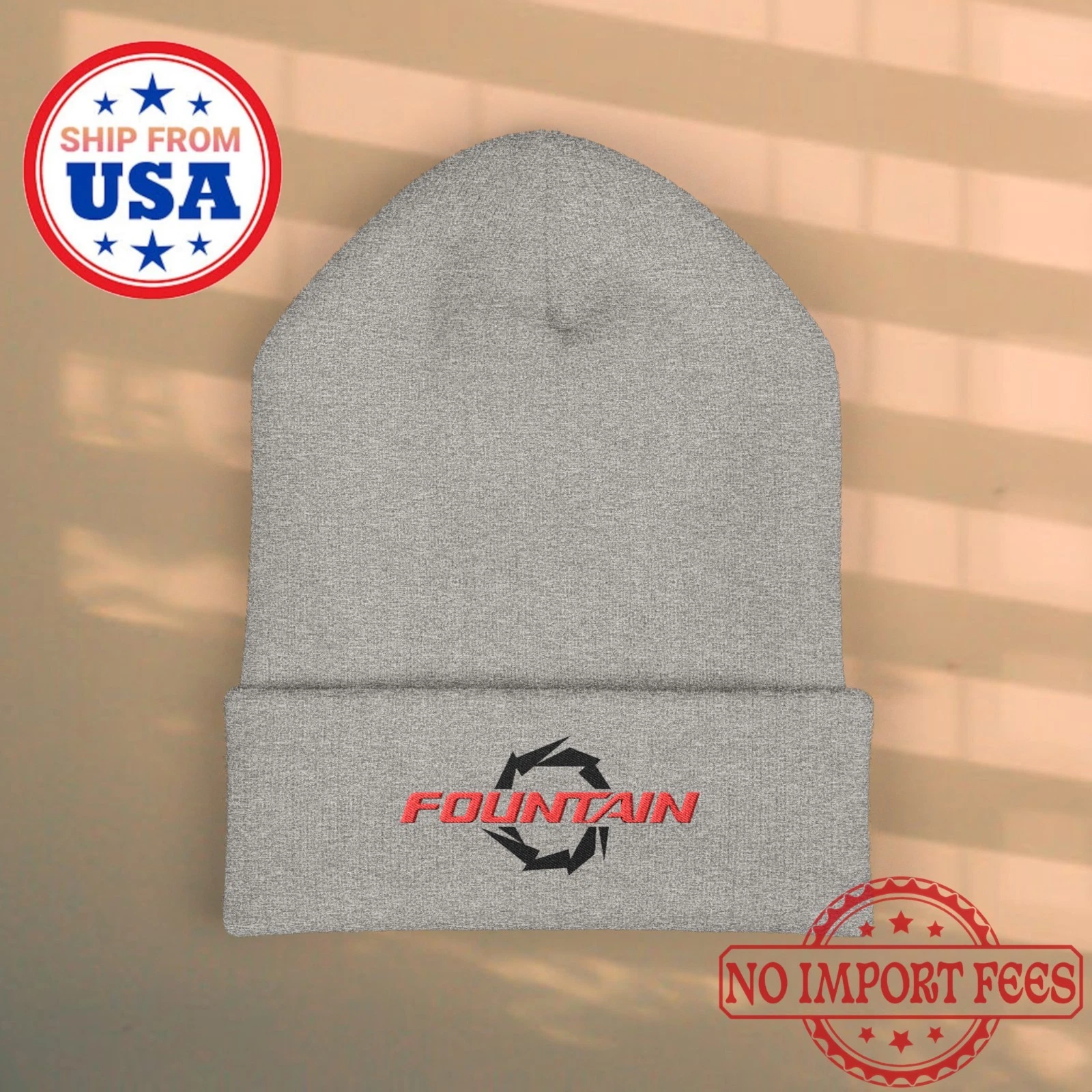 Fountain Powerboats Heather Grey Beanie Hat Size Adult