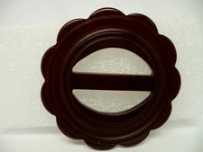 Vintage Bakelite Dark Maroon 2 3/8" Round Buckle/Scraf Slide