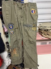 Polo Ralph Lauren Military Cargo Pants 34x32 Army Patch Utility Paratrooper RARE