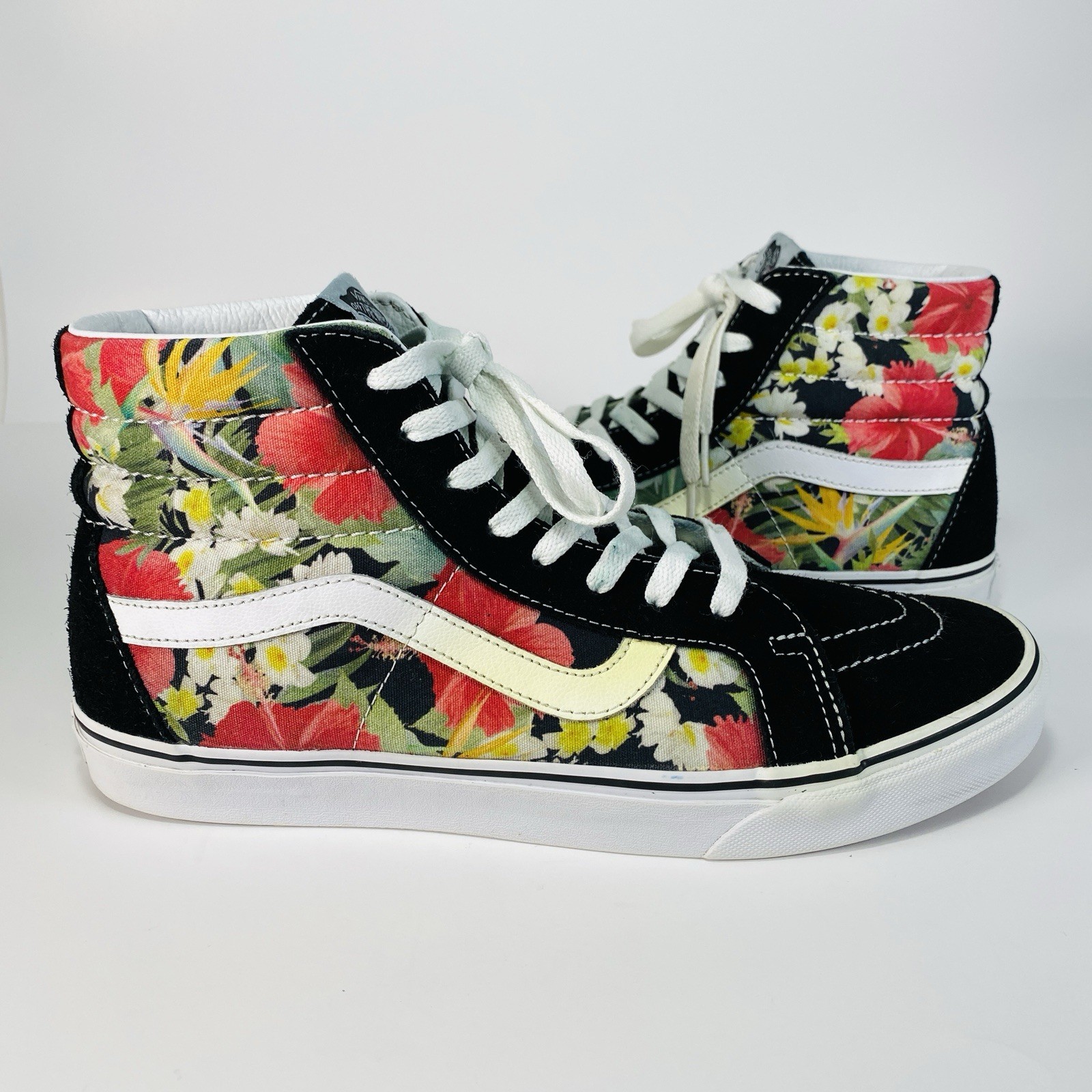 VANS Sk8-Hi Black Hawaiian Floral High Top Mens 11 Skateboard