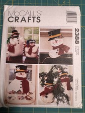 McCall s 2388 Snowman Pattern, 16 , 10 , Stocking Uncut Intact