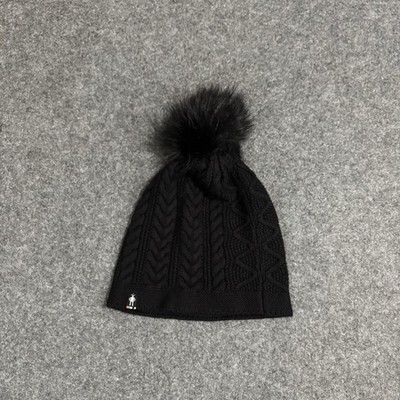 SmartWool Merino Wool Blend Pom Pom Beanie Winter Hat Black 