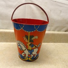 Vintage Ohio Art Beach Sand Pail, Bucket  Handle, U.S.A. Boy-Girl Children