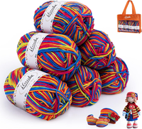 6 StüCk Wolle Zum HäKeln, 300G(6X50G) 4-FäDig Acrylgarn Zum Stricken, HäKelwolle