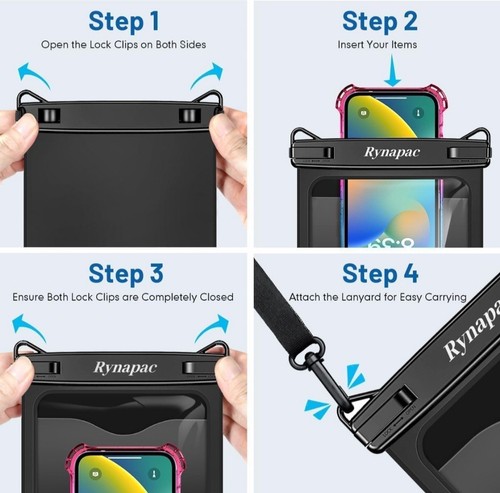 Waterproof Phone Pouch Bag Case for iPhone 16 15 14 Pro Max Galaxy S24 S23 Ultra - 第 2/10 張圖片