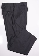 Alexander McQueen Mens Solid Gray Flat Front Wool Dress Pants Trousers 32x27