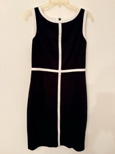 Calvin Klein Black & White Sheath Dress Sleeveless Size 6