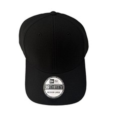 New Era Medium-Large Cap Black Blank Plain Hat Baseball Embroidery Blank