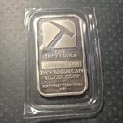 1 oz Pan American Northwest silver bar.  Rock hammer design.