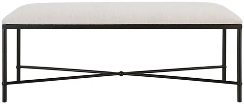 Uttermost 236-AVENHAM-BENCH-LG Avenham 50-1/2"W Black Framed - Black - Picture 1 of 5