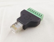 Ethernet RJ45 Male Plug To AV Screw Terminal 8 Pin Block CCTV Converter Adapter