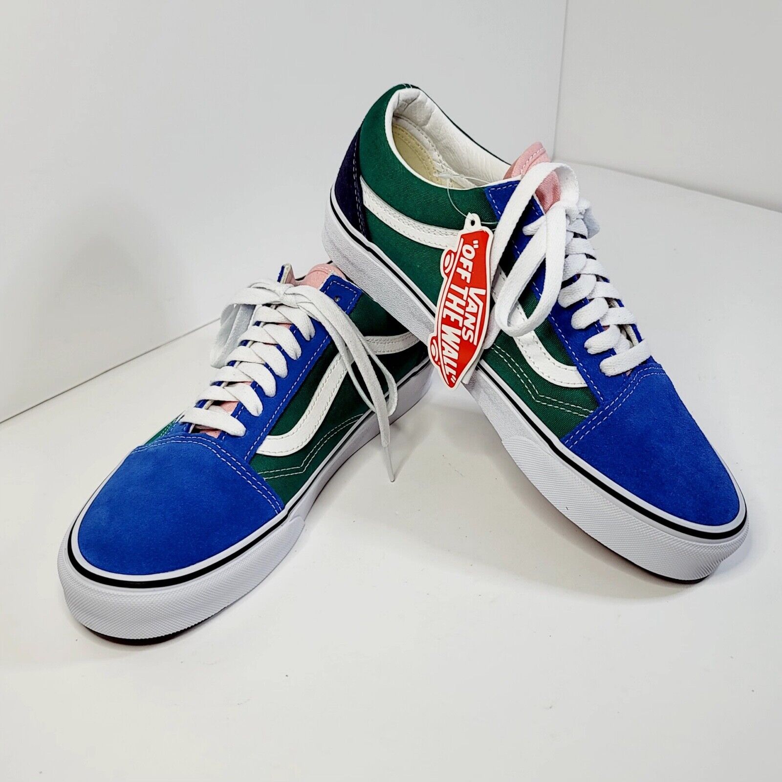 Vans Old Skool Retro Court Multi Color Blue Green Pink Shoes Womens Sz H5 | eBay Vans Old Skool Retro Court Multi Color Blue Green Pink Shoes Womens Sz H5 | eBay