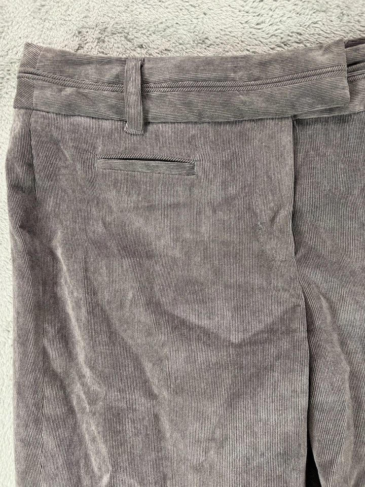 Pantalones de vestir New Directions para mujer 8 gris pana pierna recta 34X32 Foto 2 de 4