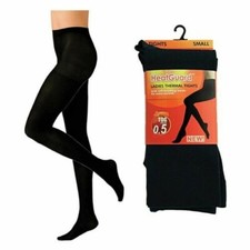 Ladies Womens Heatguard Warm Thermal Soft Brushed Inside 140 Denier Tights Black