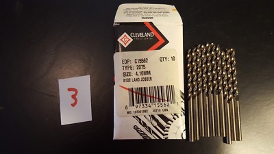 Cleveland Parabolic Wide Land Jobber C15562 2075 4.10mm HSS CO Drill Bit 10x
