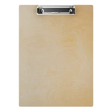 Wood Letter Size Standard 8.5 x 11 Clipboard - Low Profile Clip 