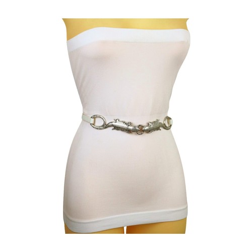 Kim White Suede Metallic O Ring Women\'s Belt Size XS Western Swiftie Kim White Suede Metallic O Ring Women main image 2