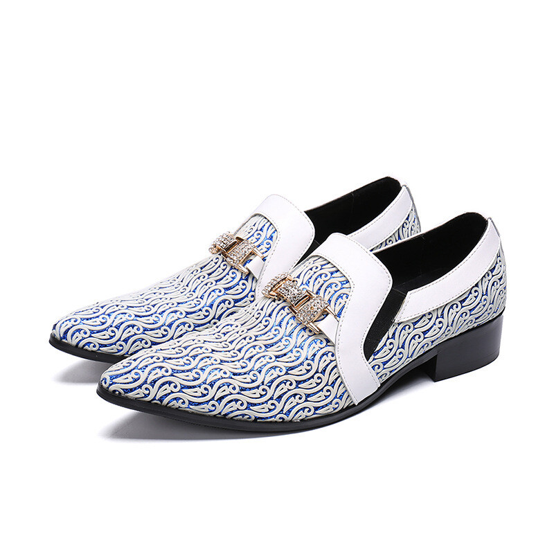 SAOLA Scarpe eleganti uomo formali vera pelle a punta slip on parrucchiere nightclub