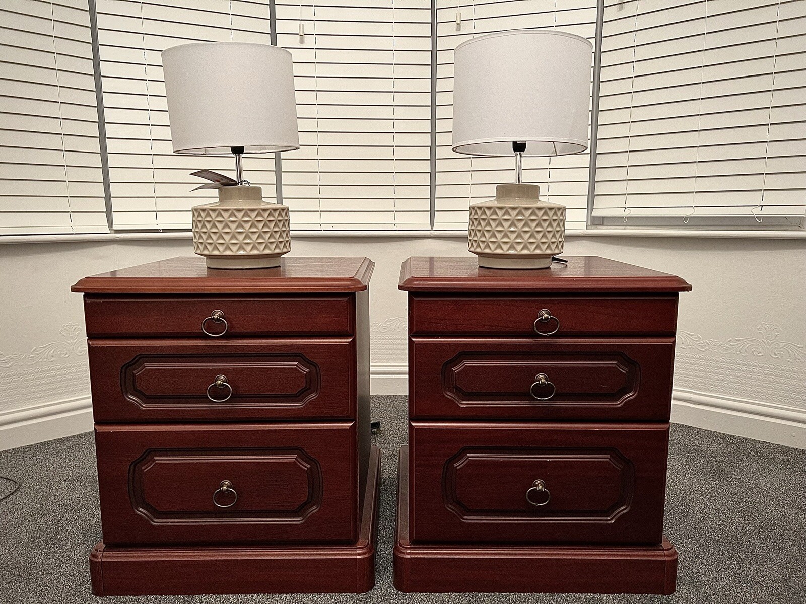 Pair Antique Mahogany Bedside Matttroy