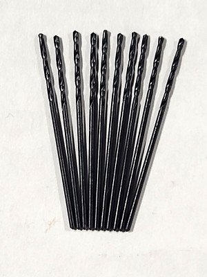 10 PIECES, 1 mm HSS STRAIGHT SHANK TWIST DRILLS, BLACK OXIDE COATED    E131