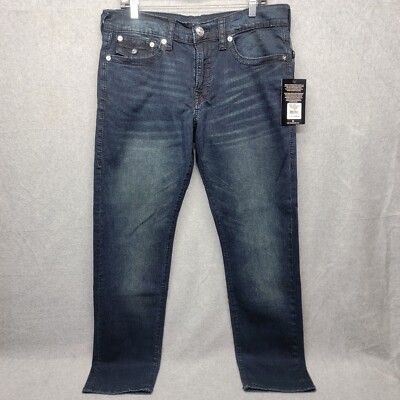 True Religion Geno Flap Jeans Mens Size 33 (Actual Relaxed Slim  Stretch