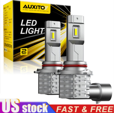 Pair AUXITO 9005 HB3 LED Headlight Kit Bulbs High Beam White Simple installation