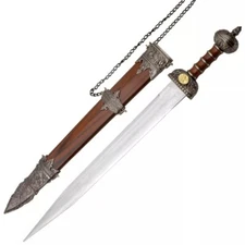 Medieval Roman Legionnaire's Gladiator Gladius Sword, Scabbard W/Wall Stand