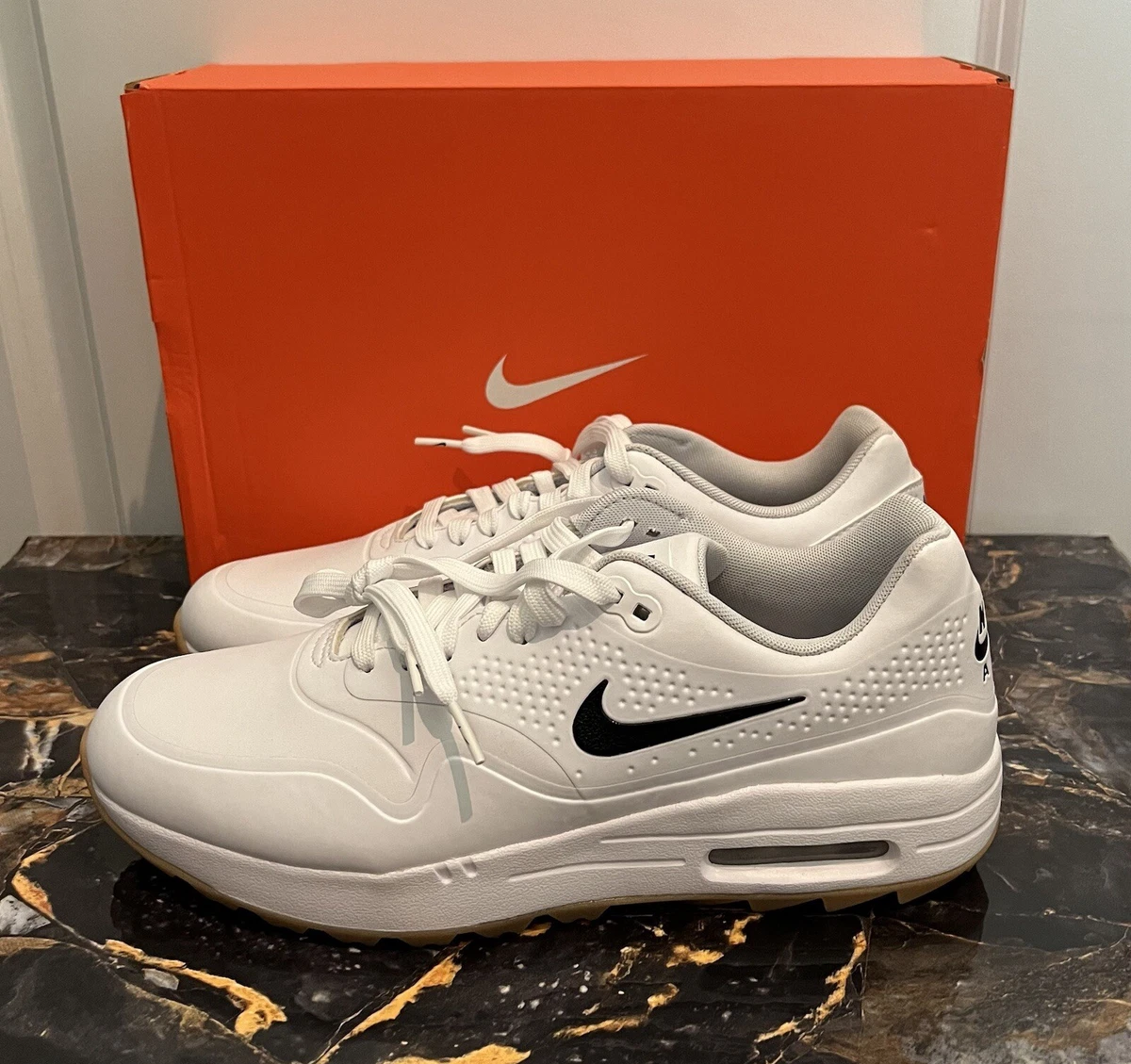 NIKE AIR MAX 1 G ナイキ ゴルフ 27.5 NEW Men's Golf Nike Air Max 1 G White Gum Black Swoosh (Size 10