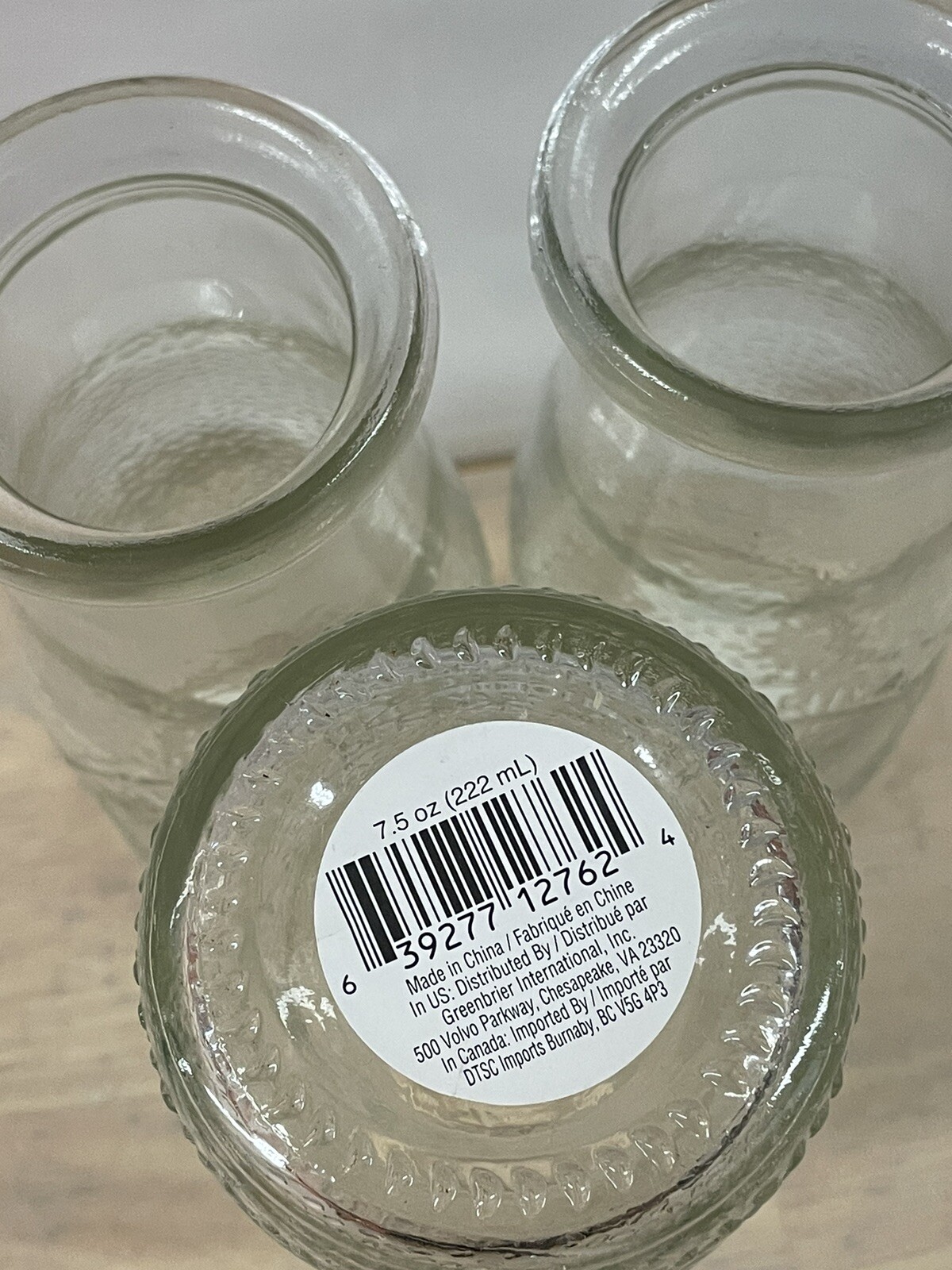 3 Vintage Glass Milk Bottle Dairy Milk by Heritage Company 1810 5.5