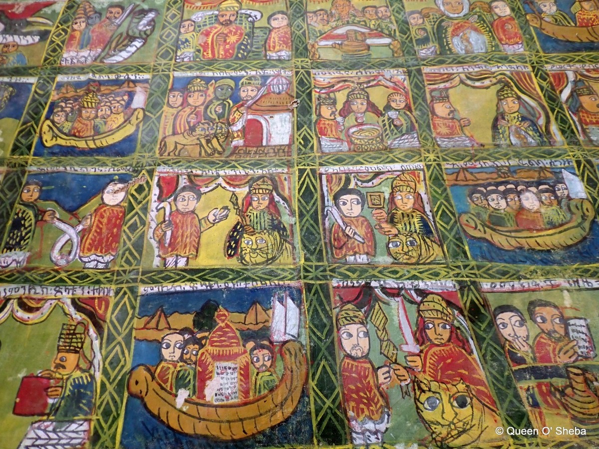 Antique Ethiopian Coptic Painting Bible Story Educational Hand