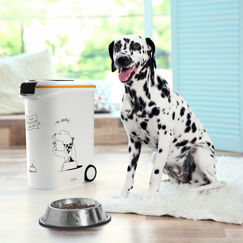 Silhouette Dry Dog Food Container With Airtight Rubber Seal Helps Taste