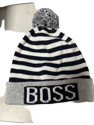 Boss Mütze Junge 42 cm weiß & grau