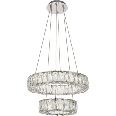 Chandelier Crystal Rings Chrome Dining Room Kitchen Island Light Fixture 17''