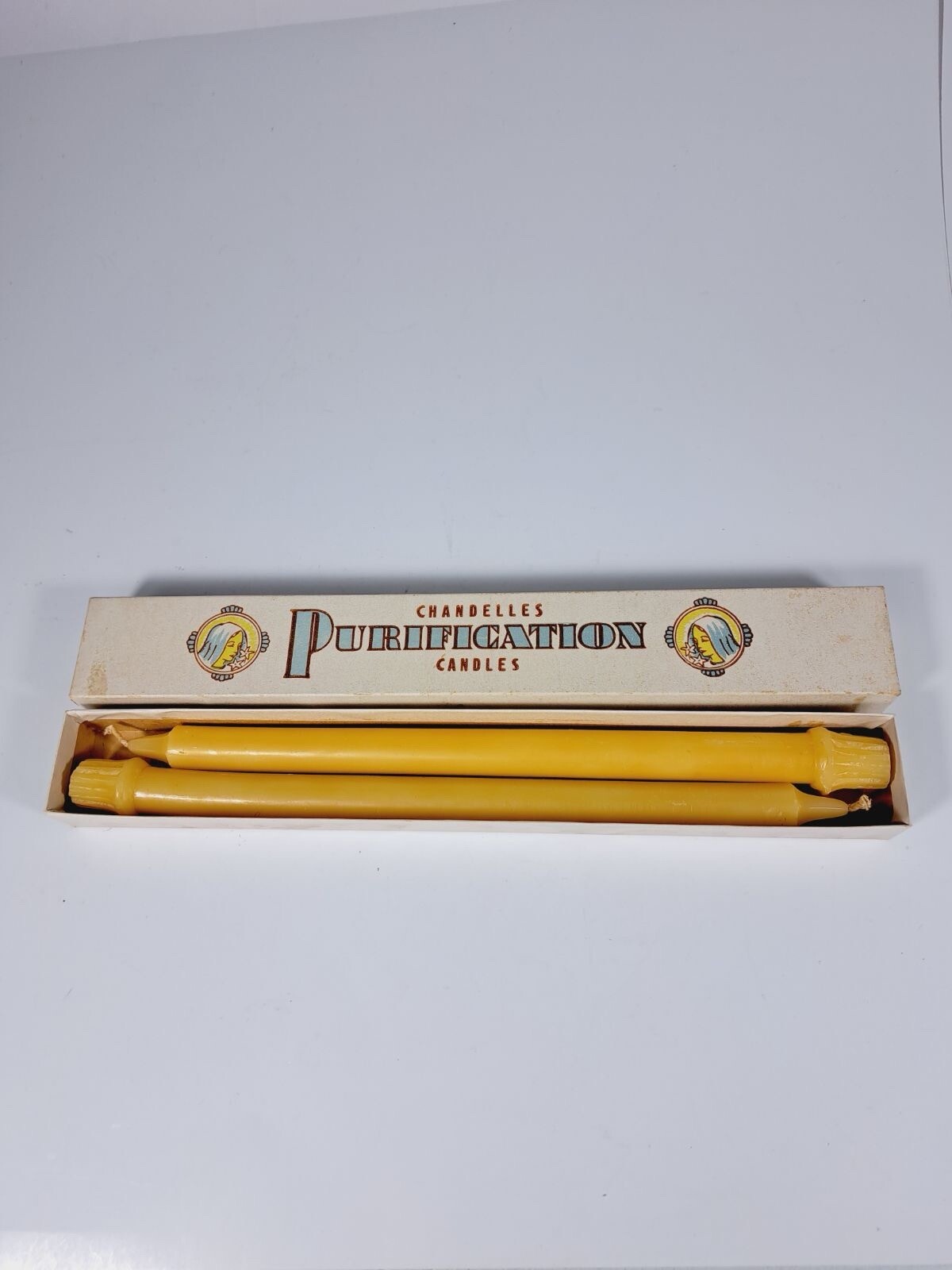 Vintage Set Blessed Beeswax Candles Feast of Purification Sick in