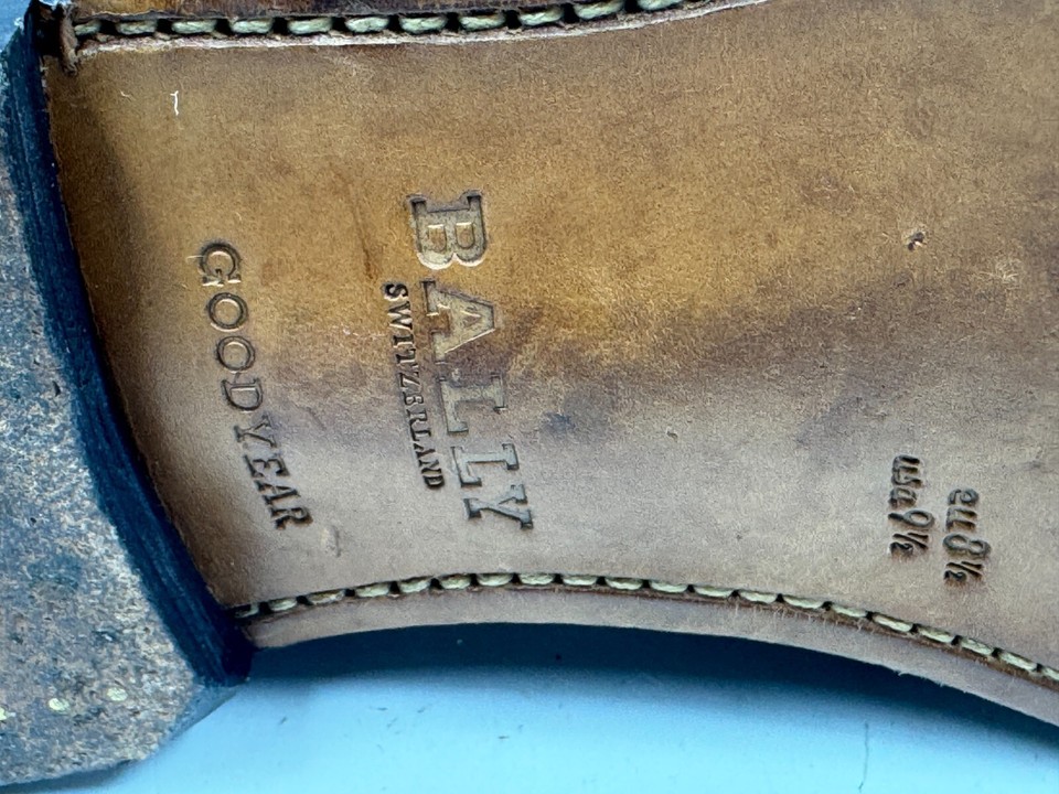 Bally Perry Men's Shoes Sz 9.5 D Black White Leather Penny Loafers