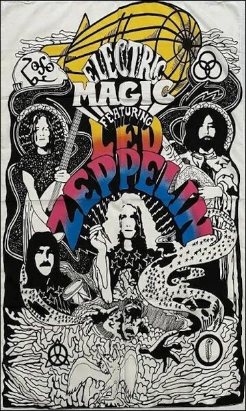 RARE LED ZEPPELIN ELECTRIC MAGIC 5X3 Ft Vertical Fabric Poster