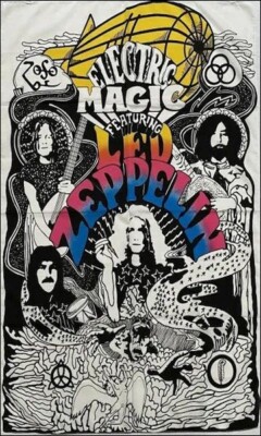 RARE LED ZEPPELIN ELECTRIC MAGIC 5X3 Ft Vertical Fabric Poster
